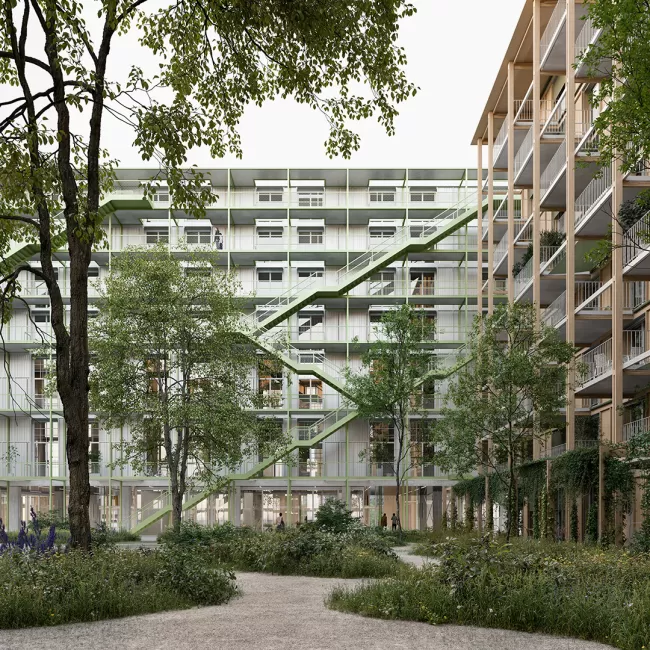 Blick vom Wohnhof, Bild: studio blomen