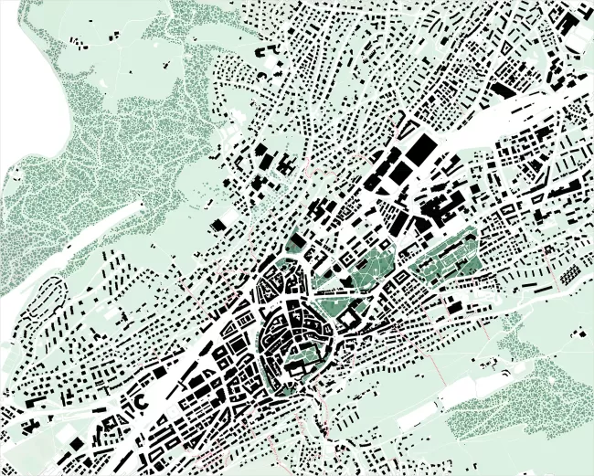Schwarzplan und Landschaft