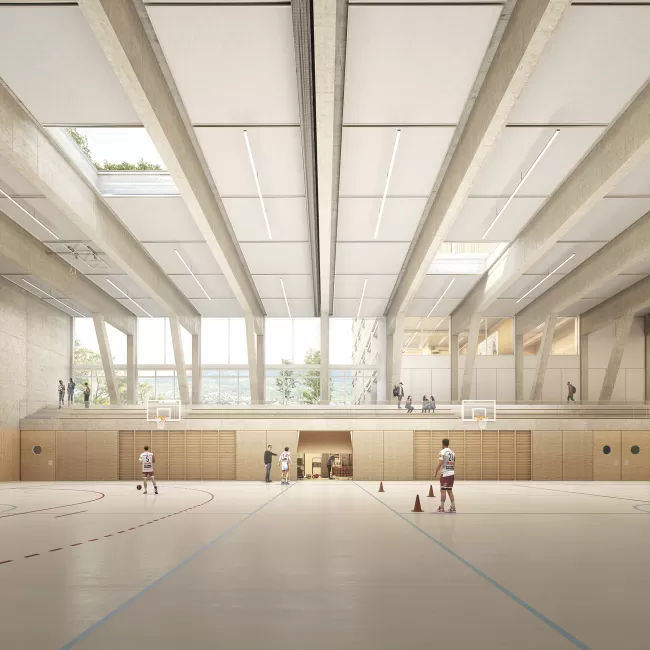 Dreifachturnhalle, Visualisierung: luce.