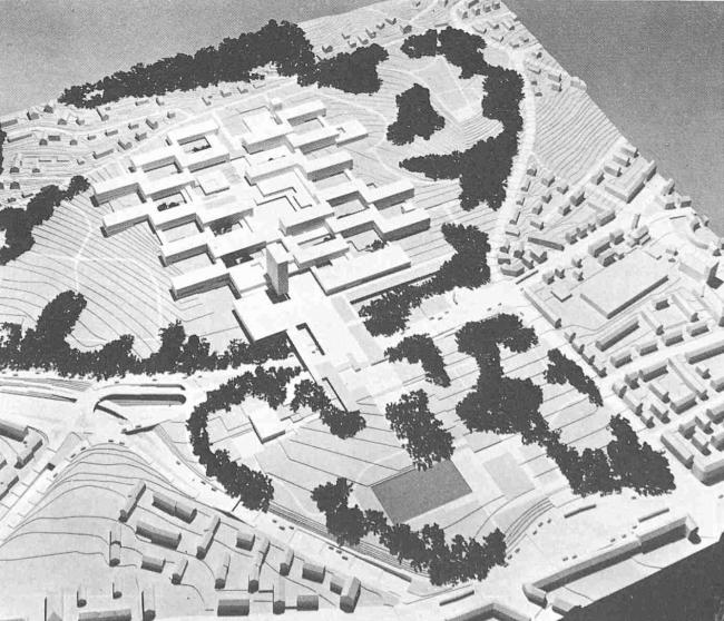 Max Ziegler, Ziegler-Richtplan, Campus Irchel Universität, Zürich, mit Hochhaus, 1969
