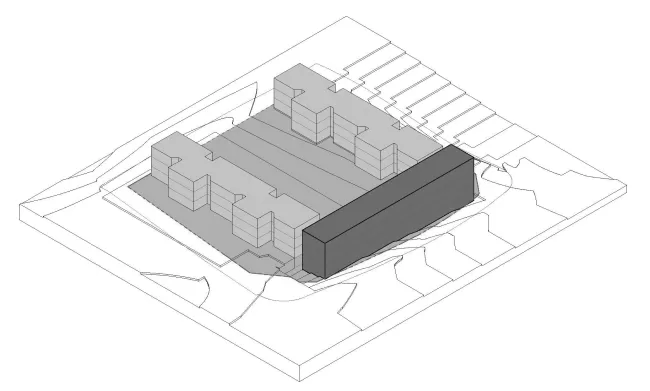 Axonometrie, Bestand und Neubau