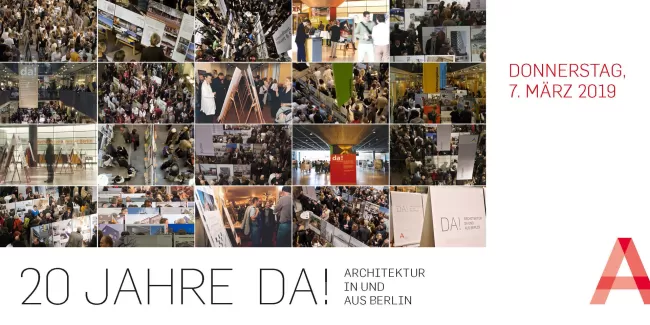 Einladungskarte: da! Architektur in und aus Berlin
Fotos: Till Budde, Wiebke Loeper, Erik-Jan Ouwerkerk, Elke Stamm, Boris Trenkel