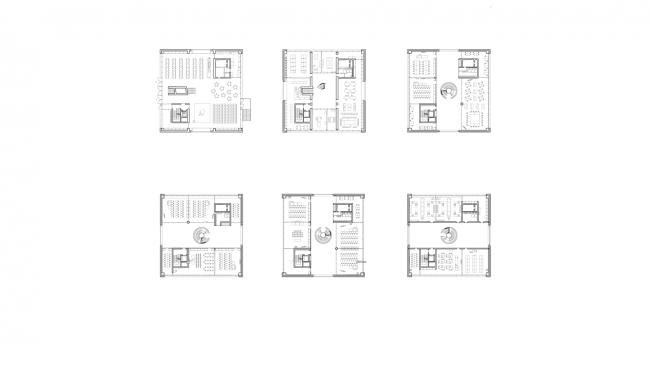 from left to right: Ground Floor, 1st - 2nd Floor / 3rd - 6th Floor
