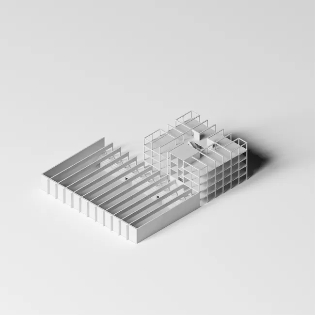 Strukturmodell, Turnhalle und Schulhau